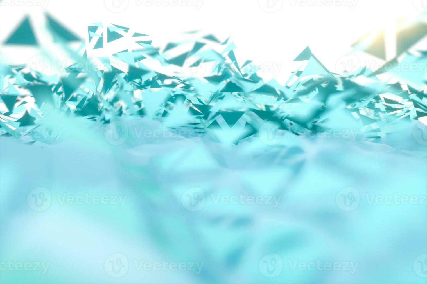 Triangle surface plane with structure lines, 3d rendering. photo