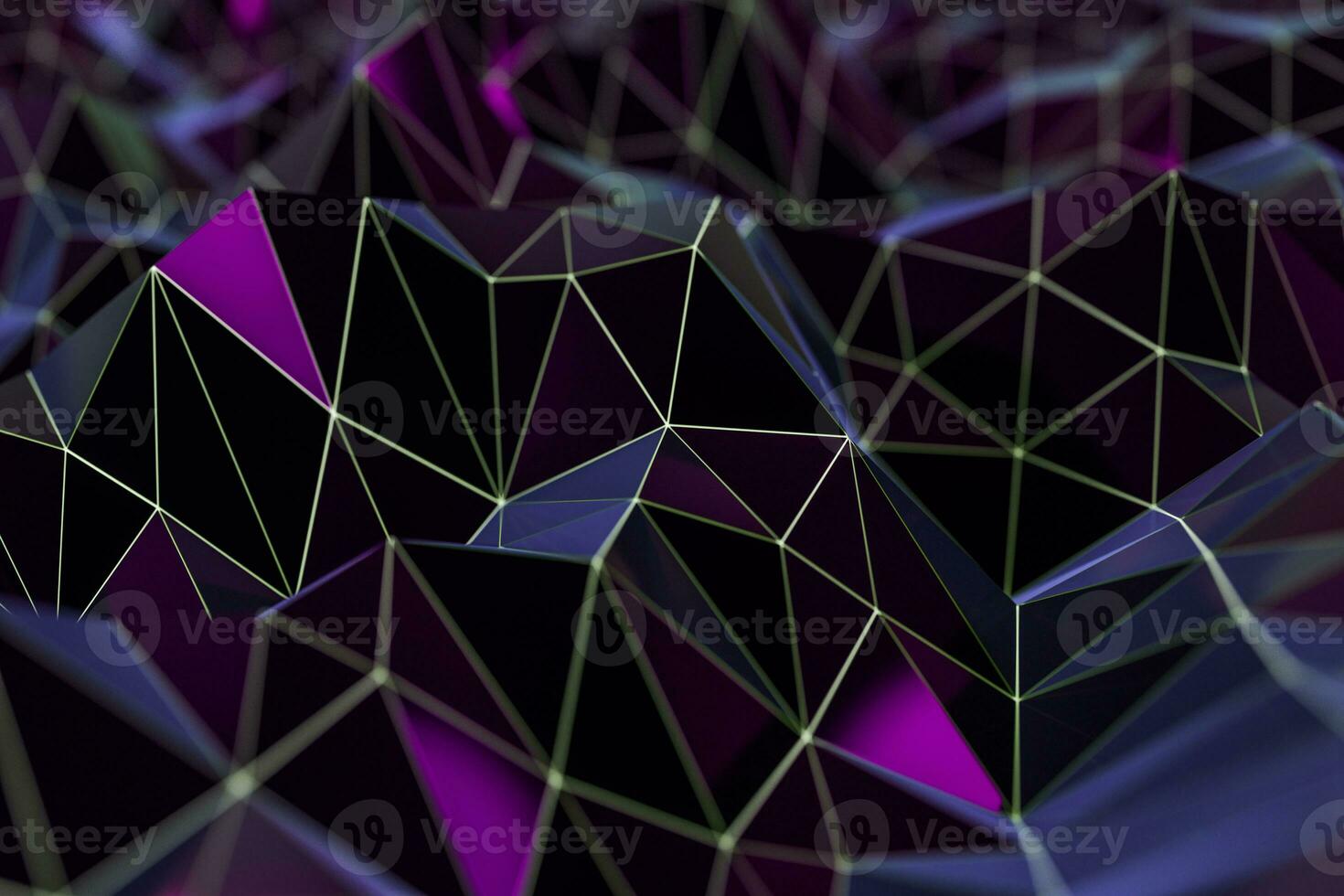 Triangle surface plane with structure lines, 3d rendering. photo