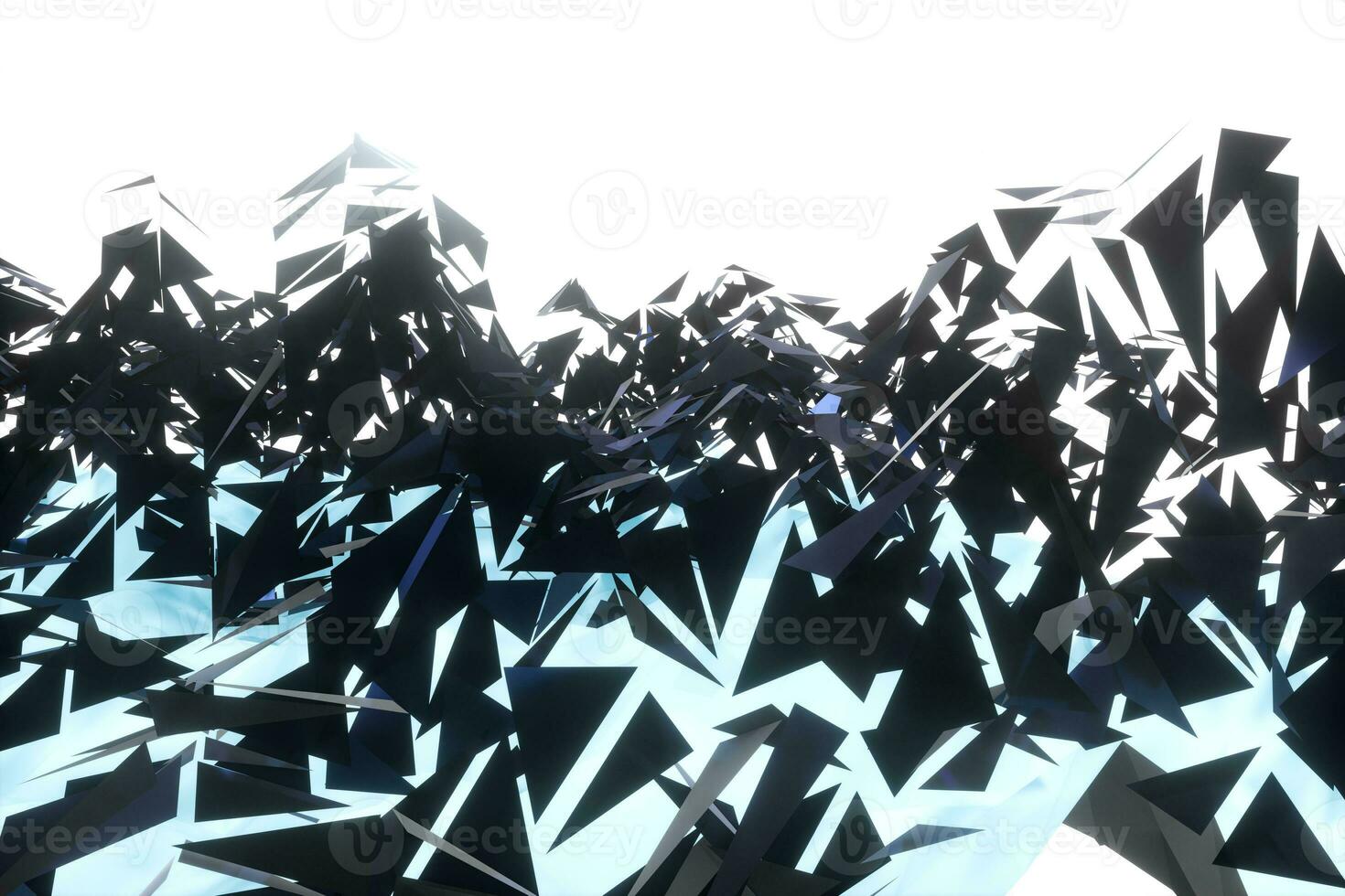 Triangle surface plane with structure lines, 3d rendering. photo