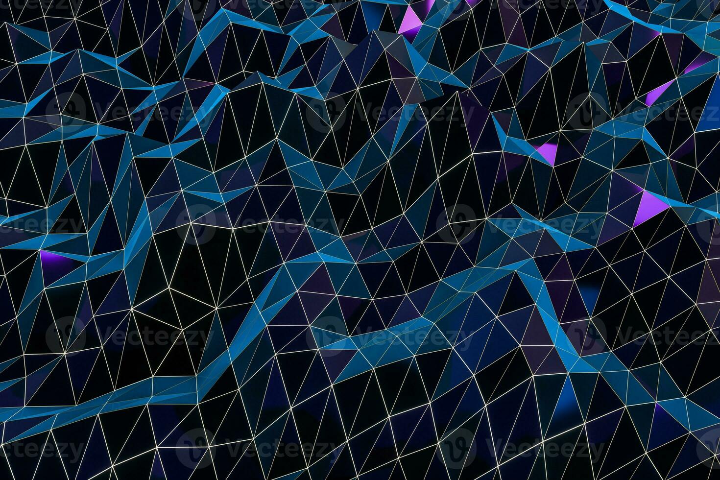 Triangle surface plane with structure lines, 3d rendering. photo
