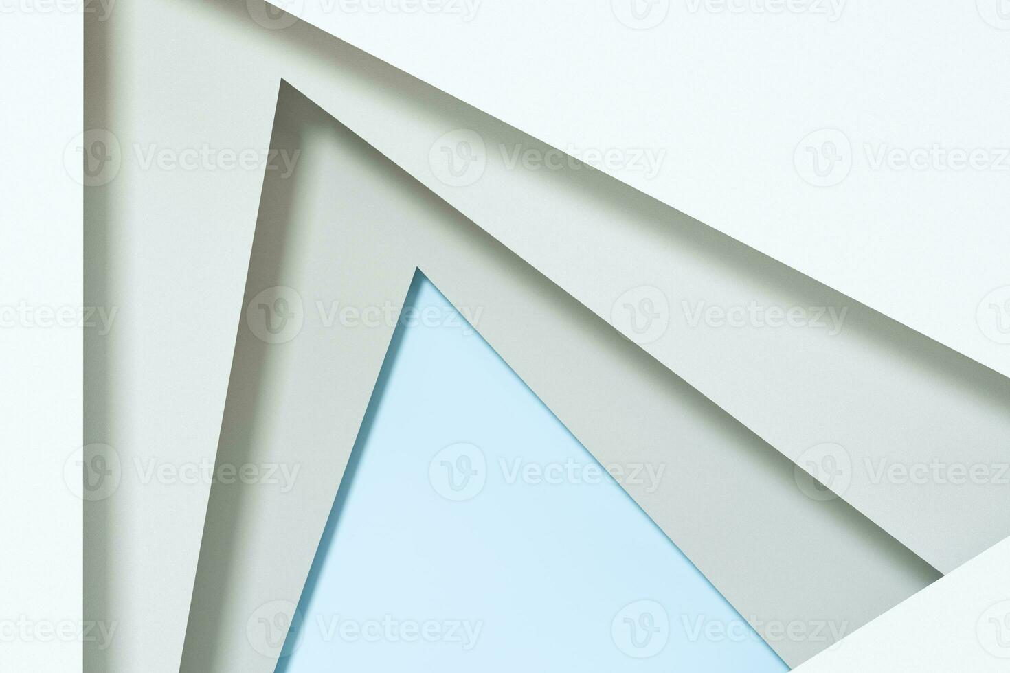 Blank and vortical paper cards with triangle shape, 3d rendering. photo