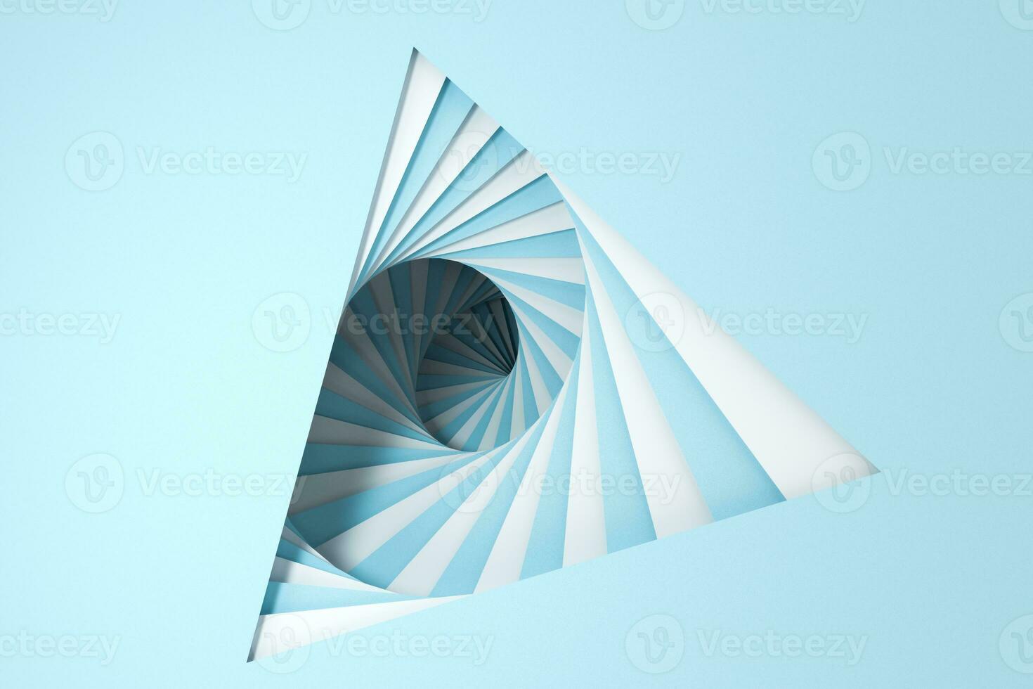 Blank and vortical paper cards with triangle shape, 3d rendering. photo