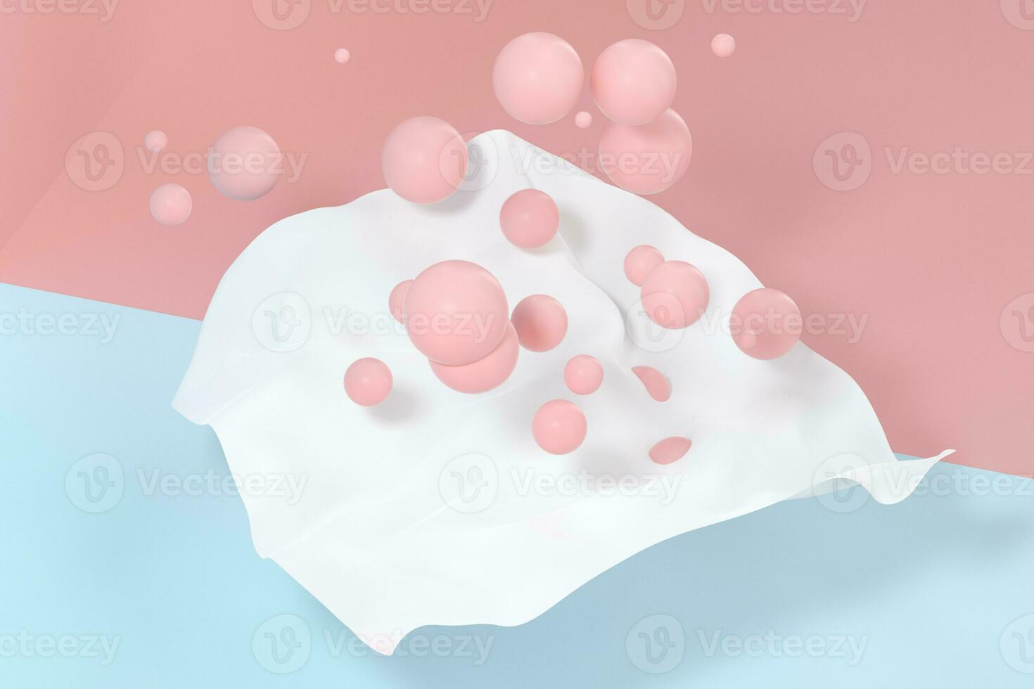 Flowing cloth, abstract color background, 3d rendering. photo
