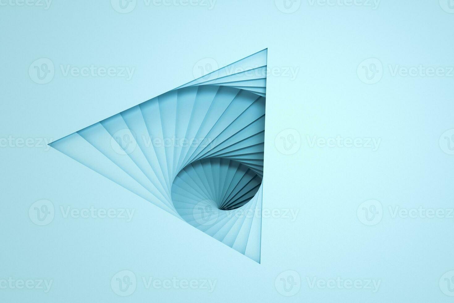 Blank and vortical paper cards with triangle shape, 3d rendering. photo