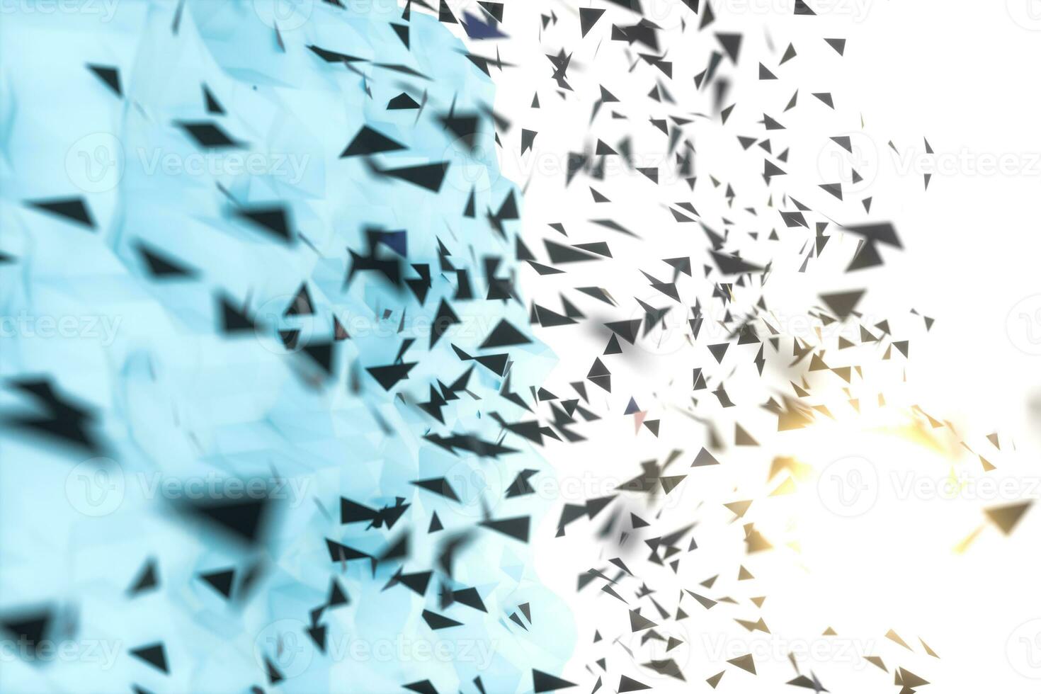 Triangle surface plane with structure lines, 3d rendering. photo