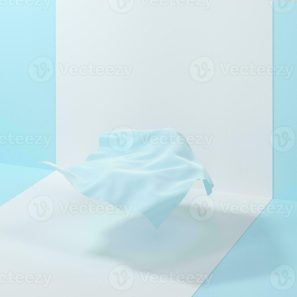 Flowing cloth, abstract color background, 3d rendering. photo