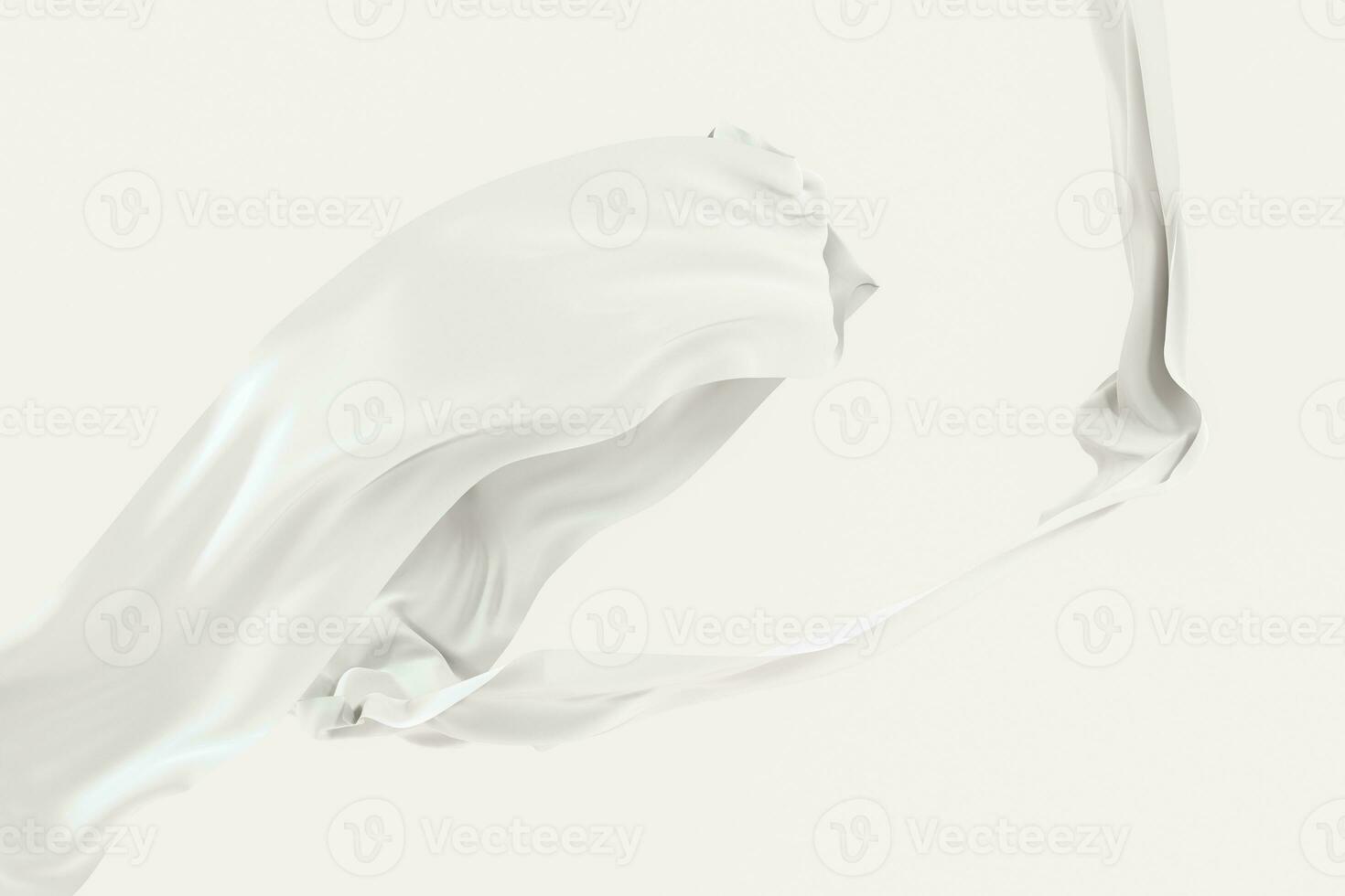 Flowing cloth, white color background, 3d rendering. photo