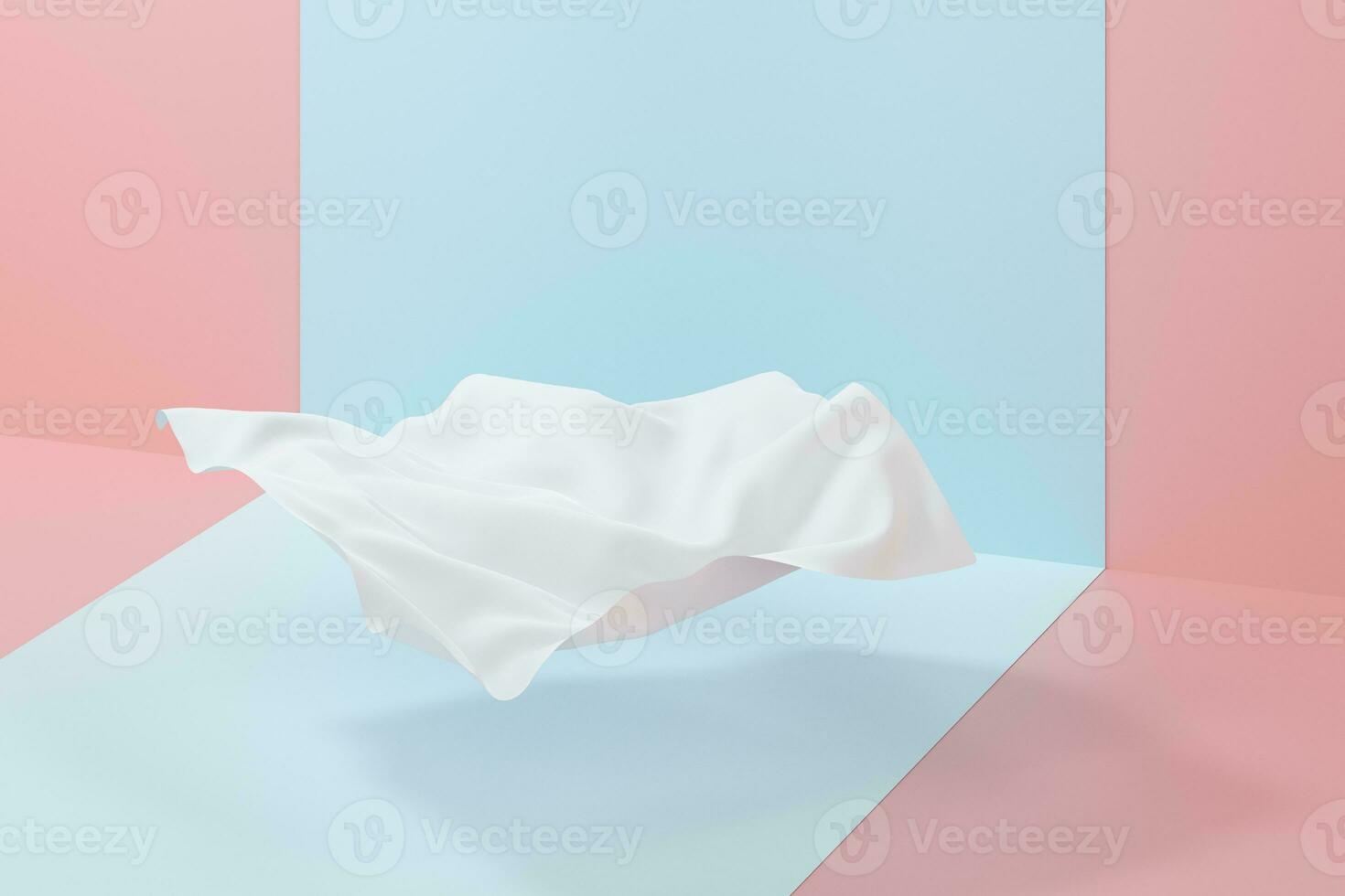 Flowing cloth, abstract color background, 3d rendering. photo