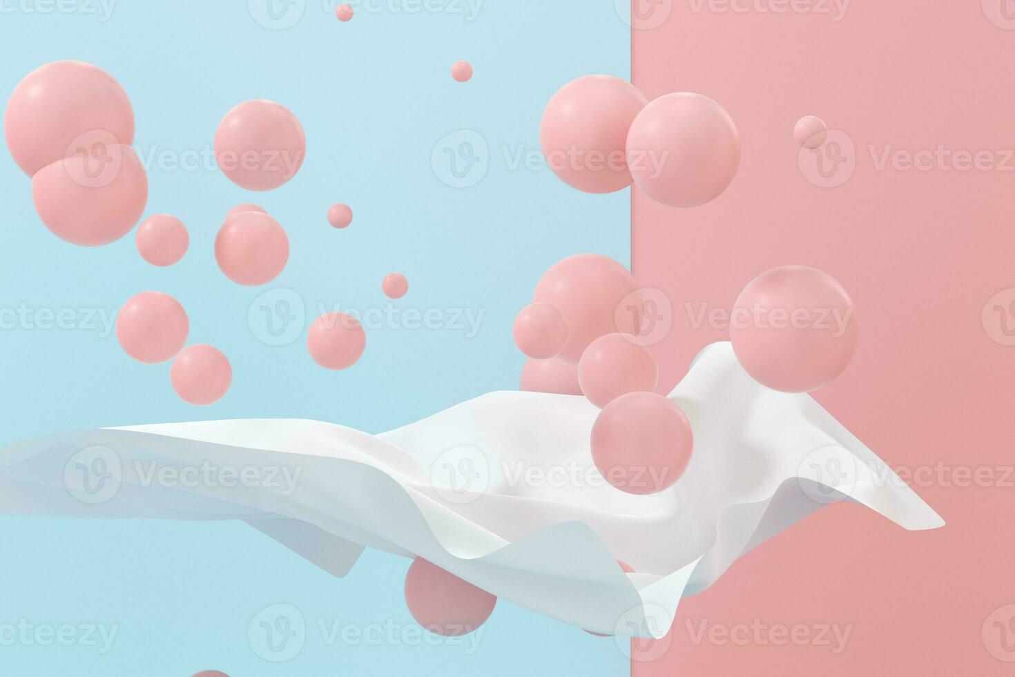 Flowing cloth, abstract color background, 3d rendering. photo