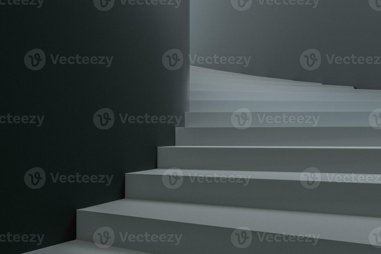 Round staircase, uptrend conceptual background, 3d rendering. photo