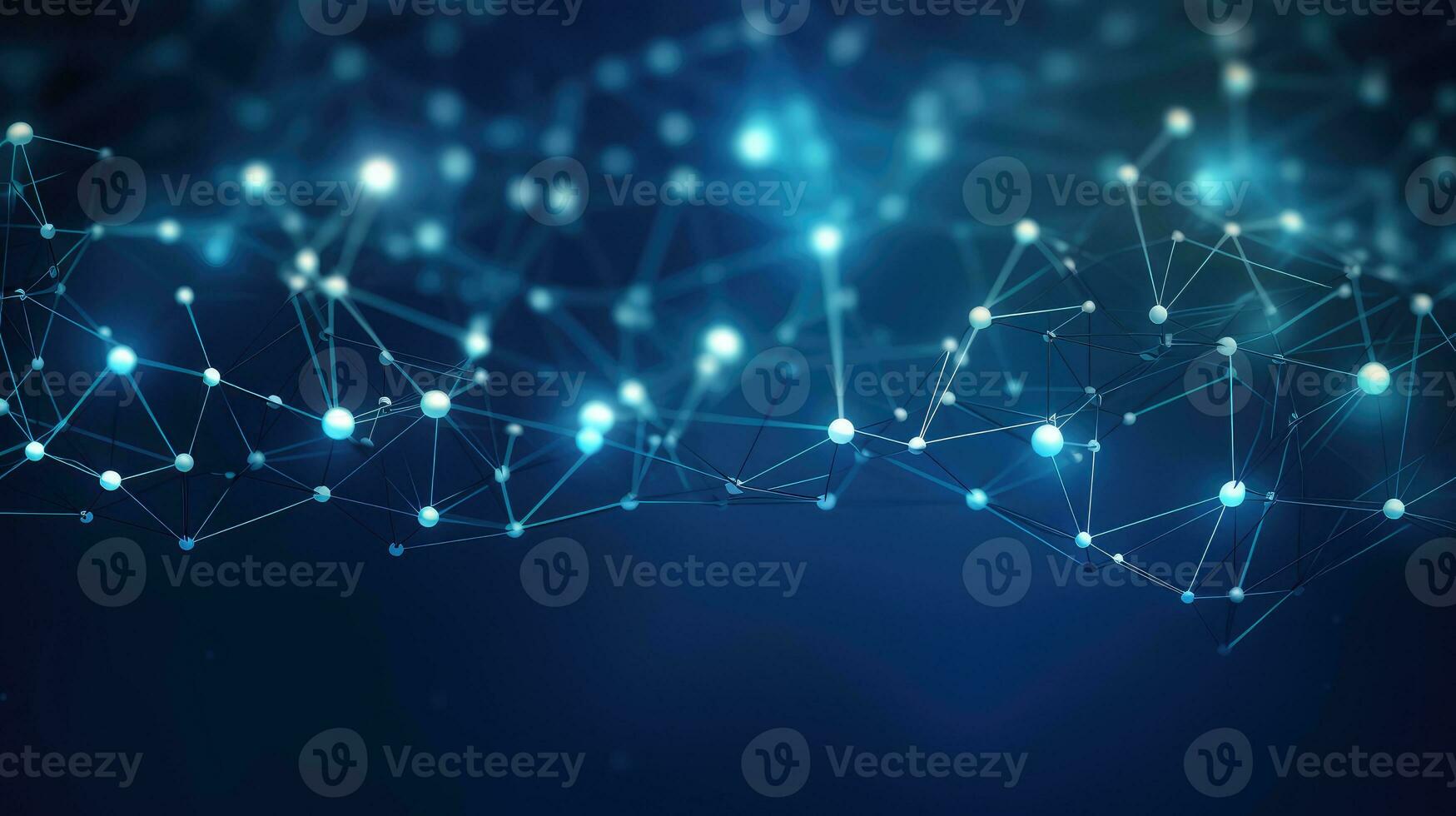 Abstract blue background with connecting dots and lines. Technology concept photo