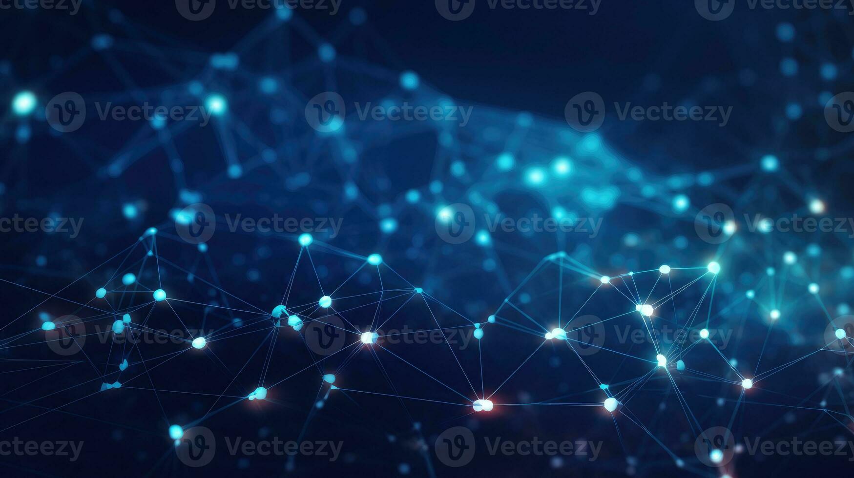 Abstract blue background with connecting dots and lines. Technology concept photo