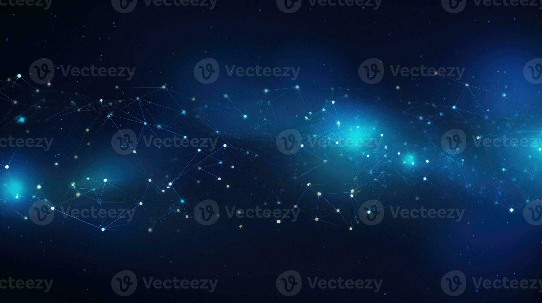 Abstract blue background with connecting dots and lines. Technology concept photo