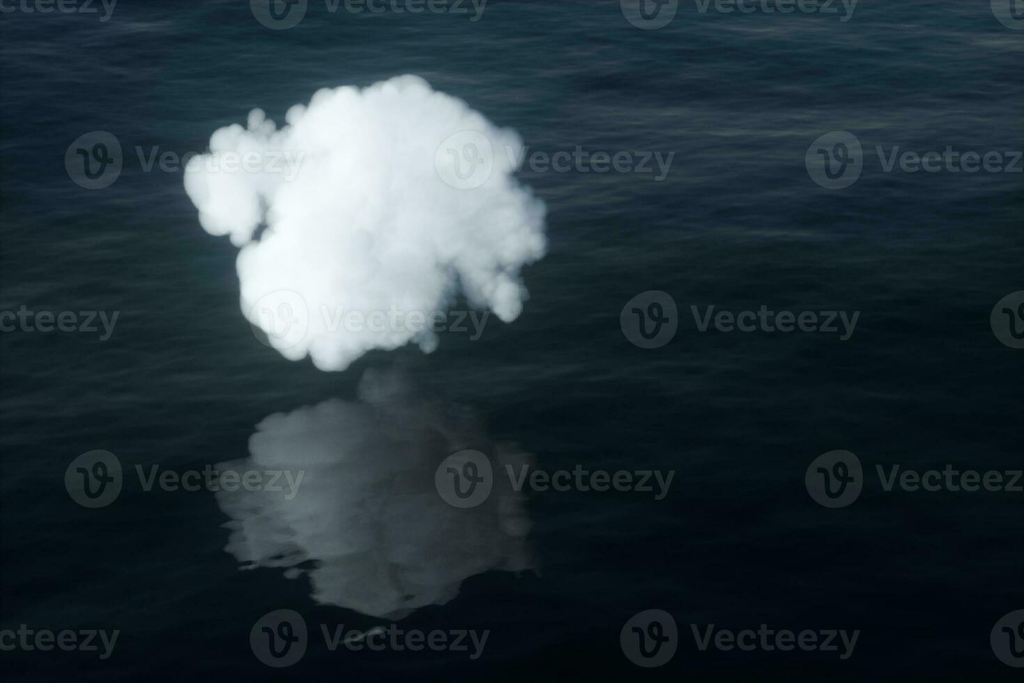 The lovely white cloud on the ocean, 3d rendering. photo