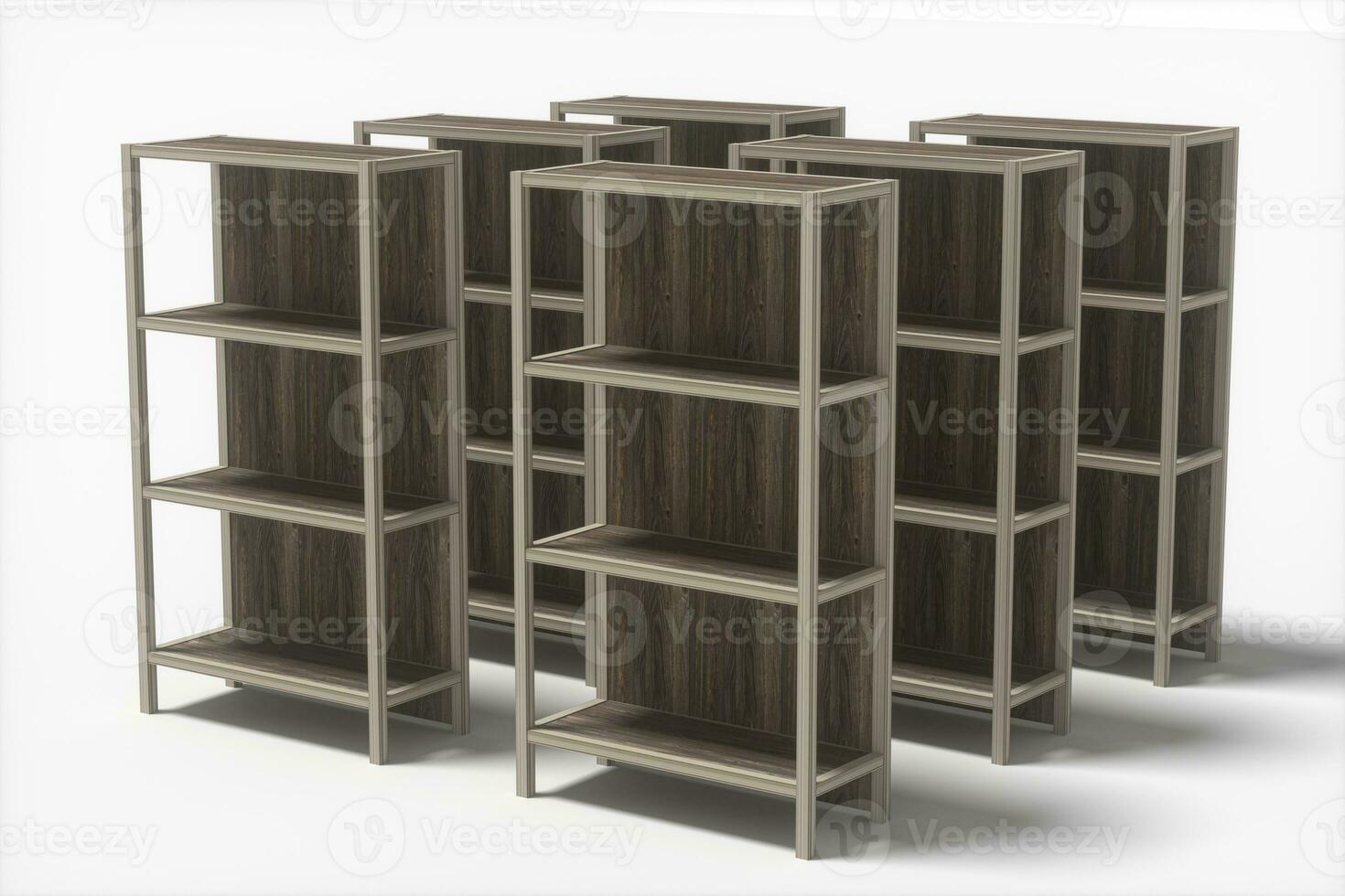 Shelves with white background, 3d rendering. photo