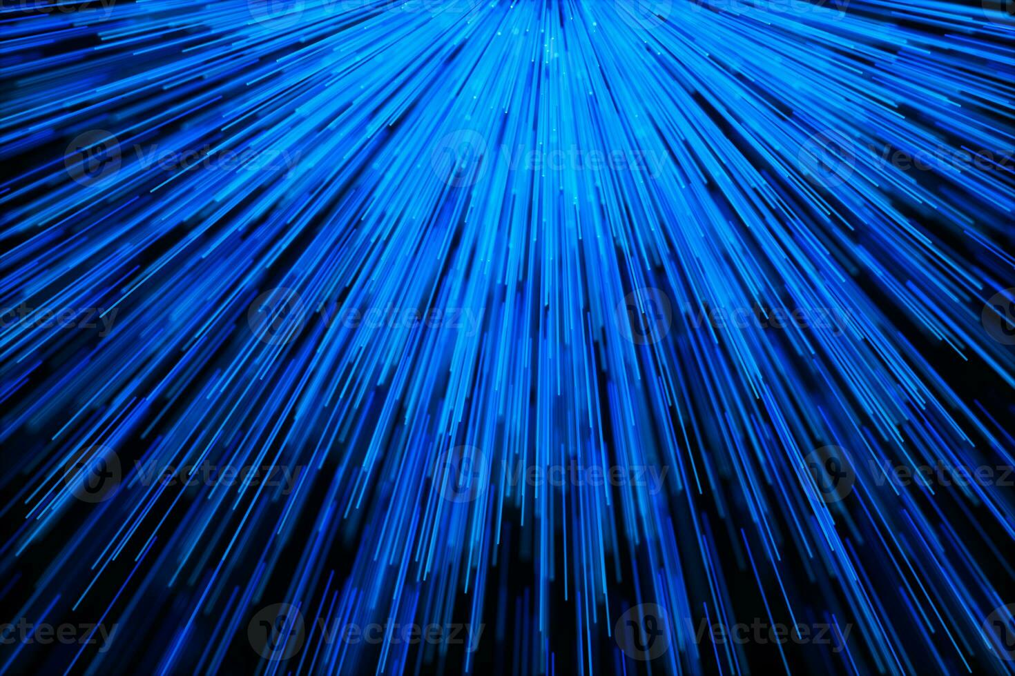 Blue glowing radial lines, magical lines, 3d rendering. photo