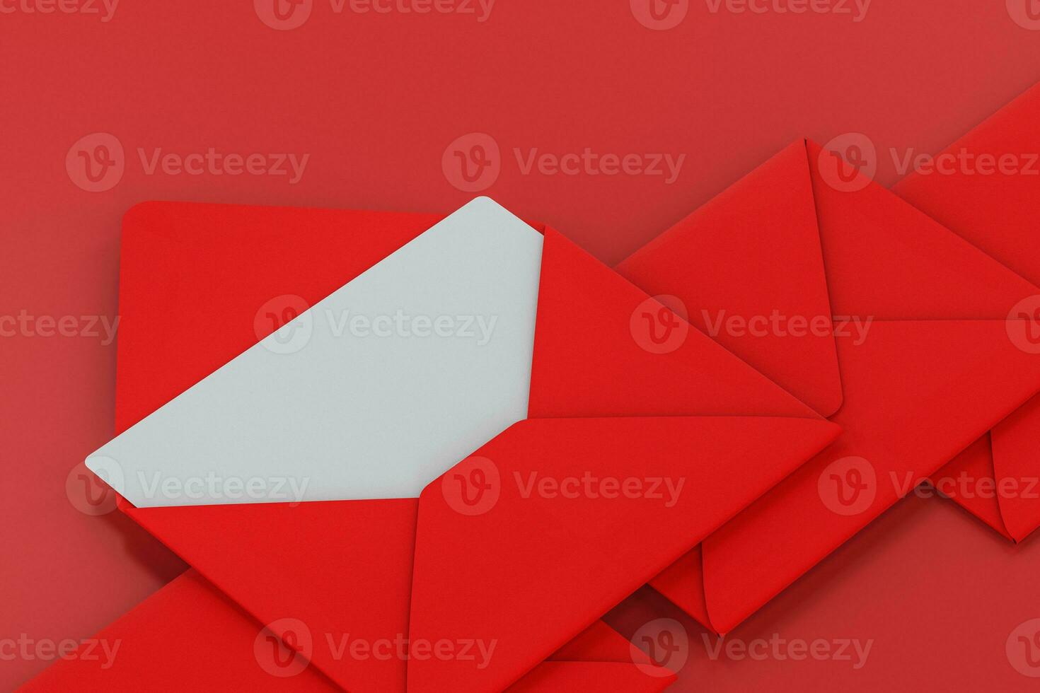 Red package with red background, festive theme, 3d rendering photo