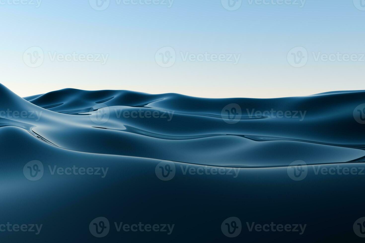 Clear blue ocean background, gradient water surface, 3d rendering. photo