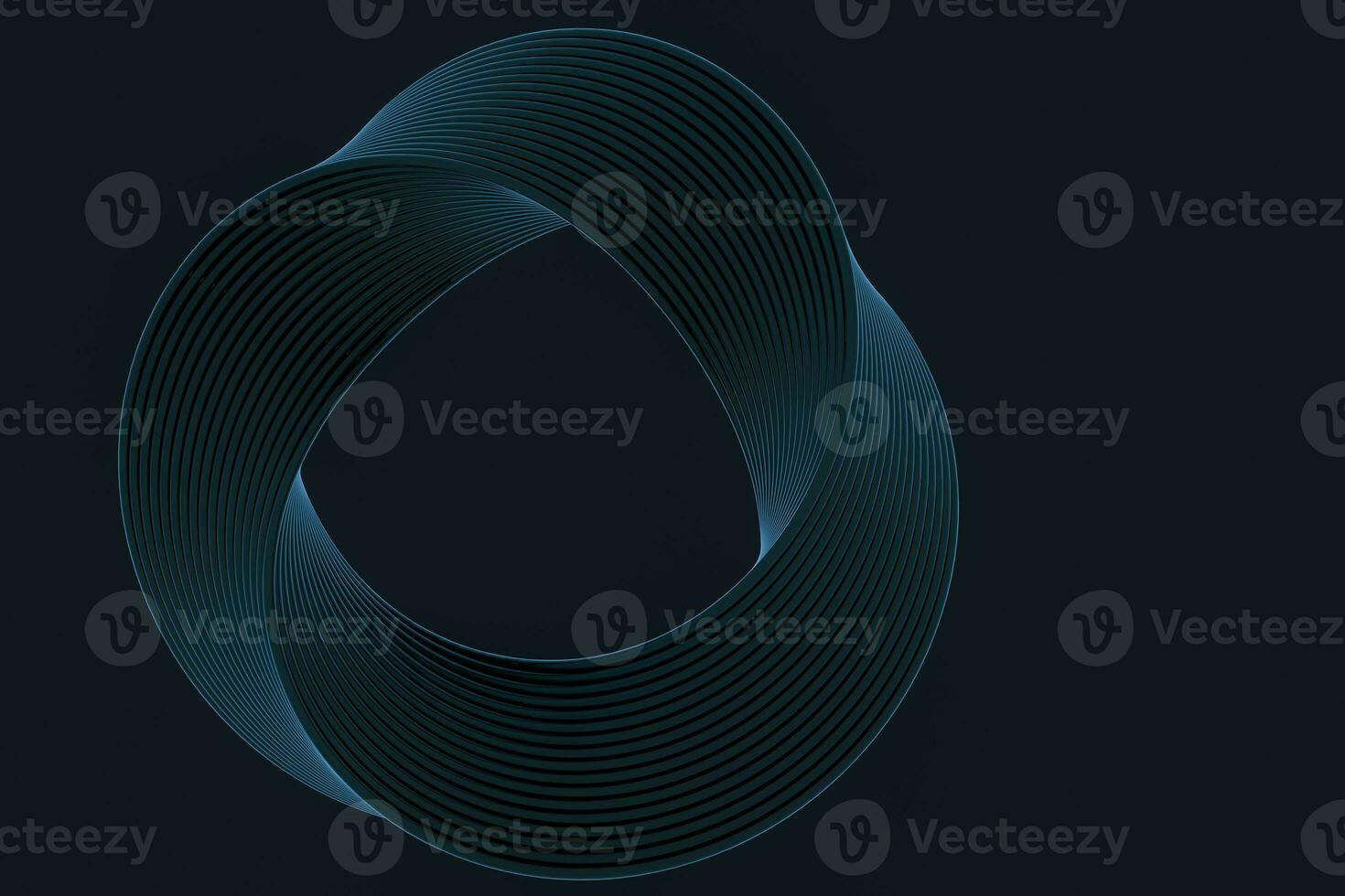 The virtual image of Mobius ring geometric figure, 3d rendering photo
