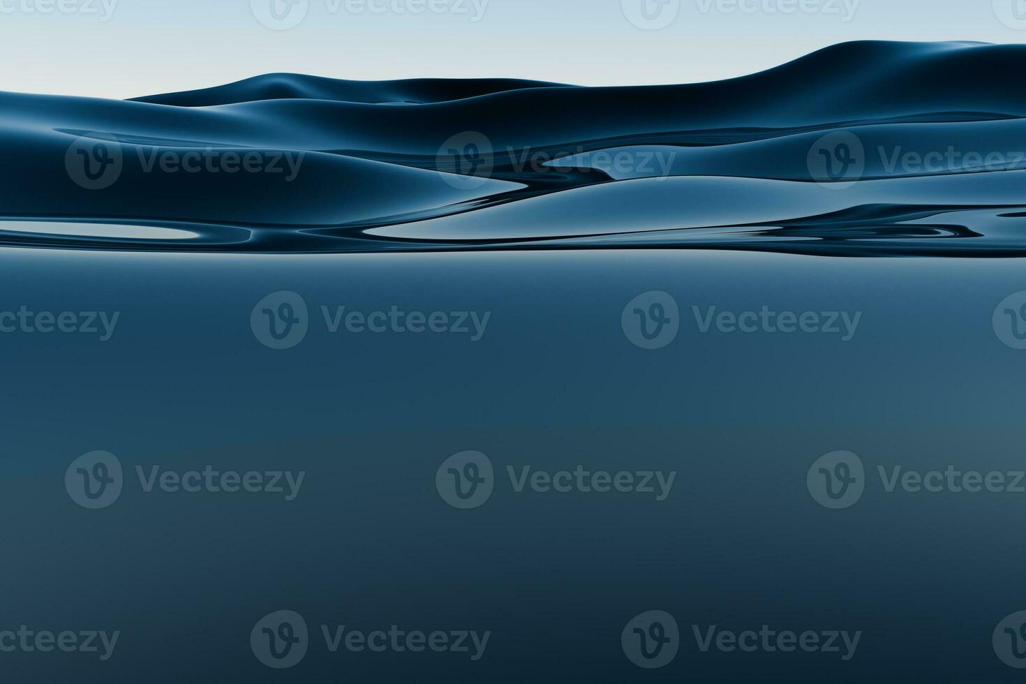 Clear blue ocean background, gradient water surface, 3d rendering. photo