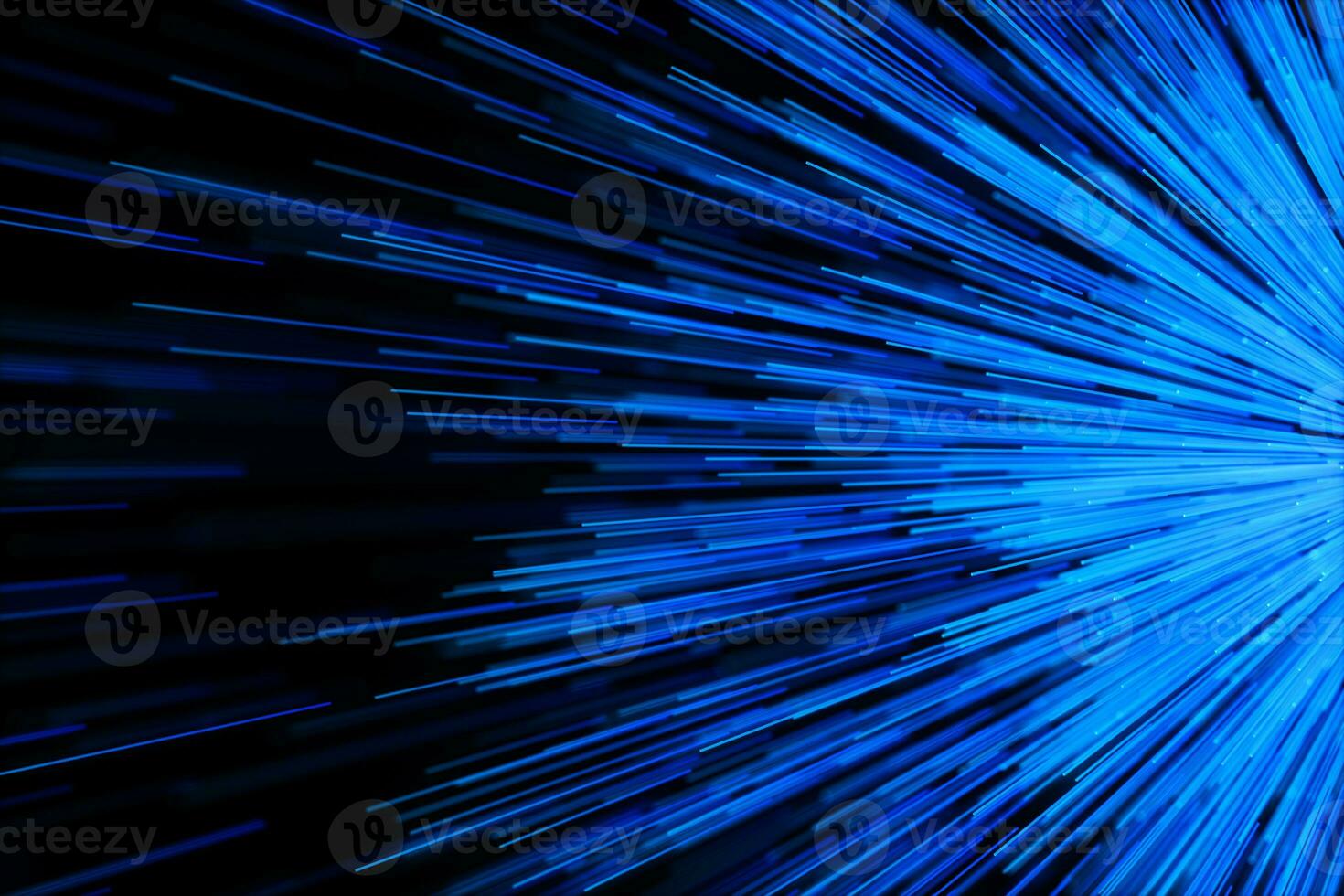 Blue glowing radial lines, magical lines, 3d rendering. photo