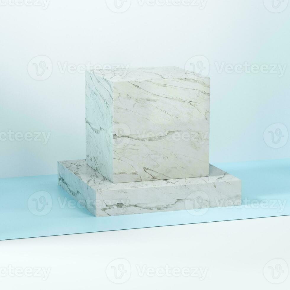 Square platform with solid color background, 3d rendering. photo