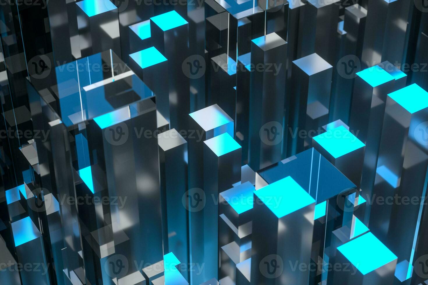 technical scene made up of repetitive columns, 3d rendering photo