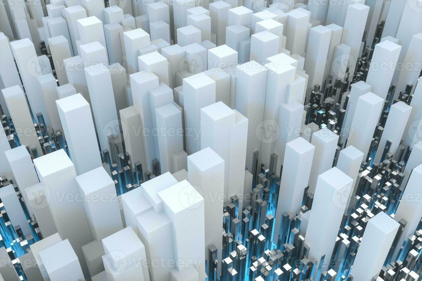 technical scene made up of repetitive columns, 3d rendering photo
