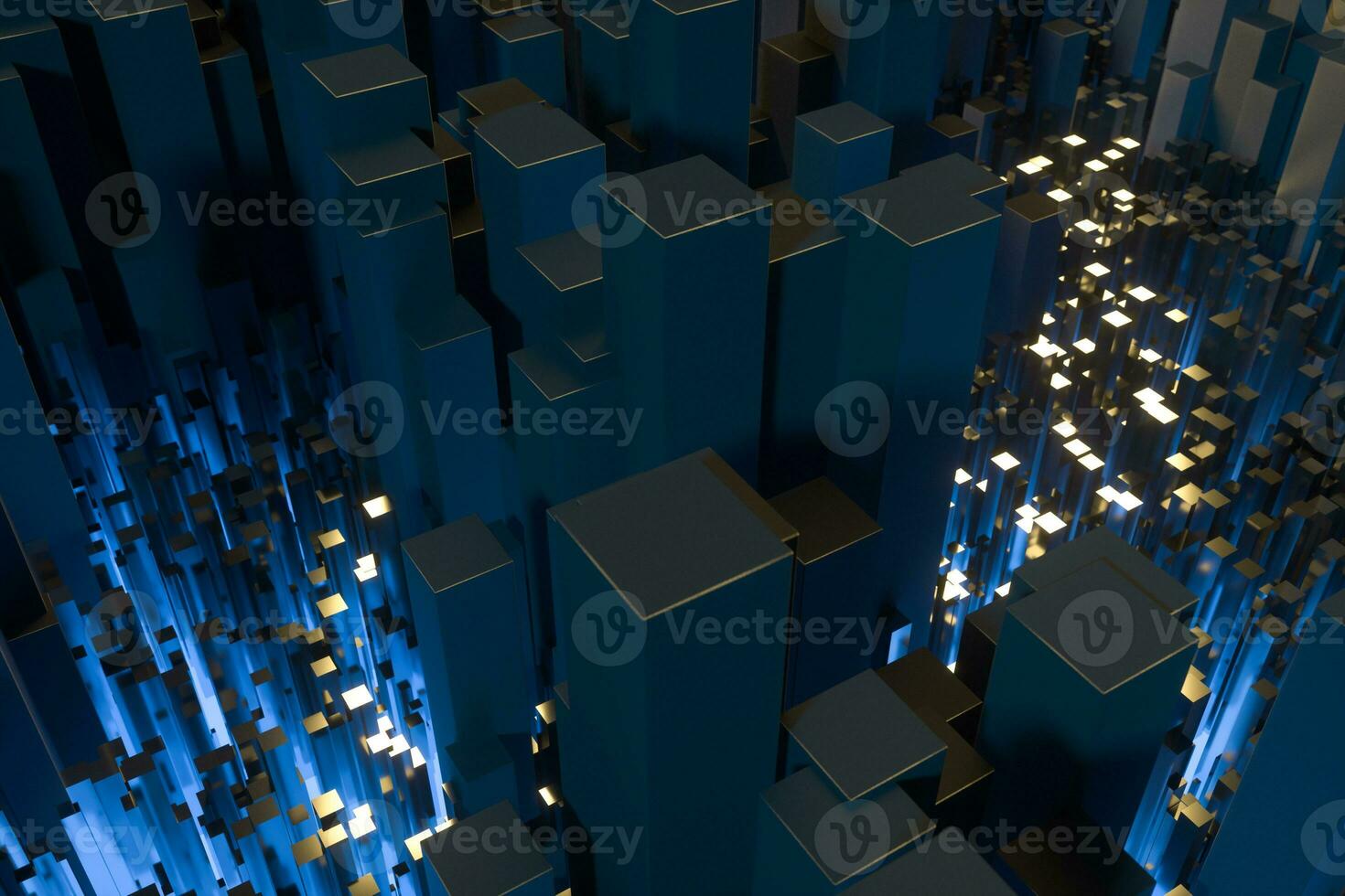 technical scene made up of repetitive columns, 3d rendering photo