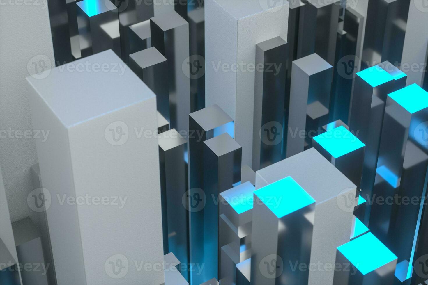 technical scene made up of repetitive columns, 3d rendering photo