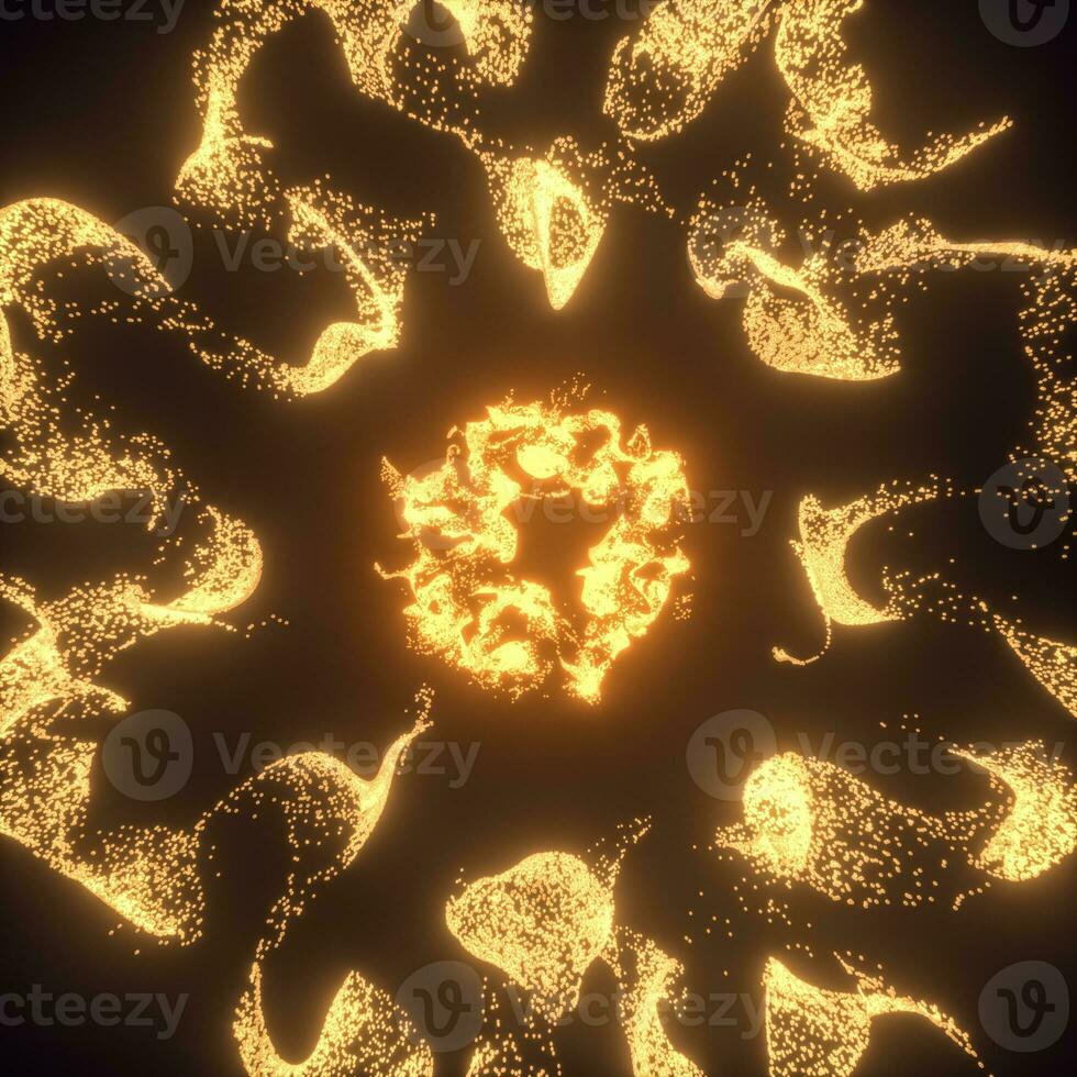 Abstract glowing particles with brilliant light, 3d rendering. photo