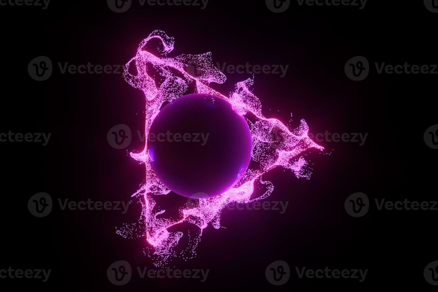 Abstract glowing particles with brilliant light, 3d rendering. photo