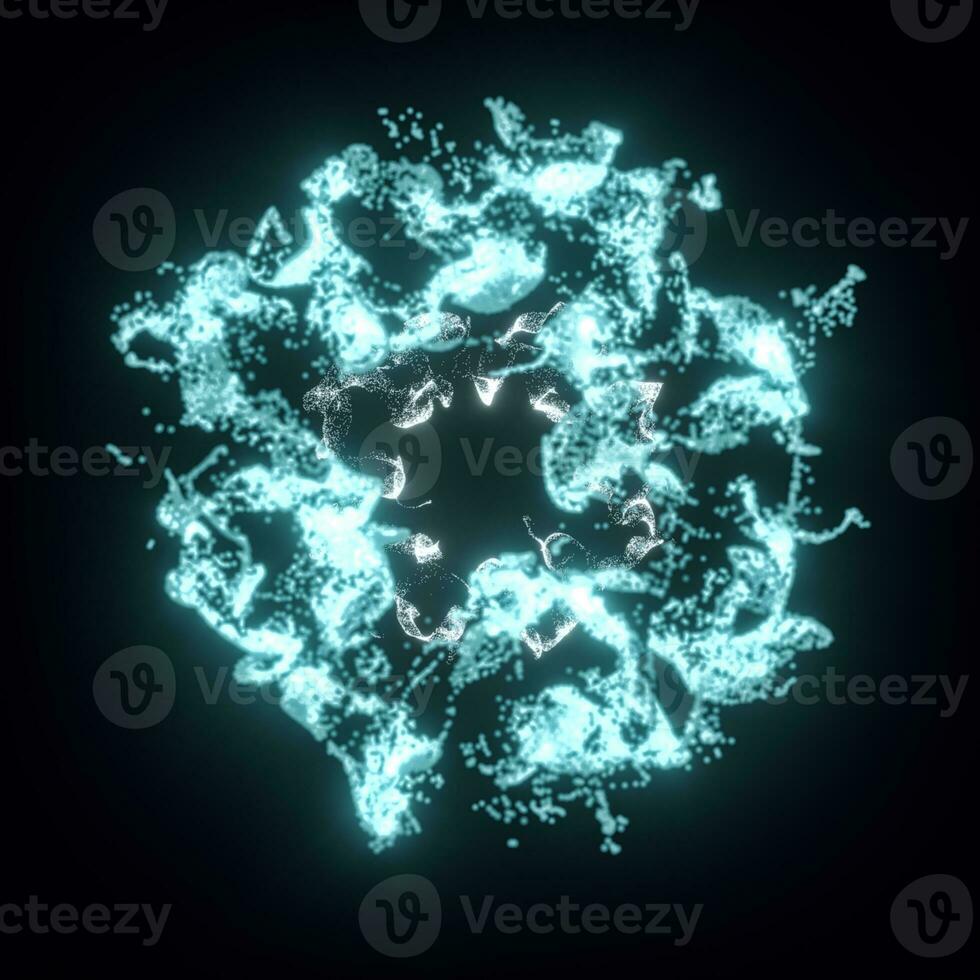 Abstract glowing particles with brilliant light, 3d rendering. photo