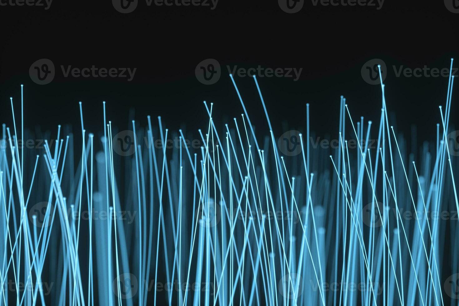 Flowing and glowing particles with dark background, 3d rendering photo