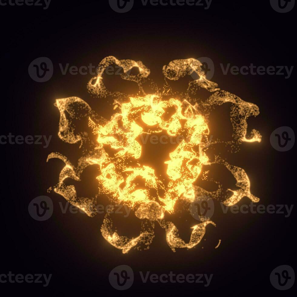 Abstract glowing particles with brilliant light, 3d rendering. photo