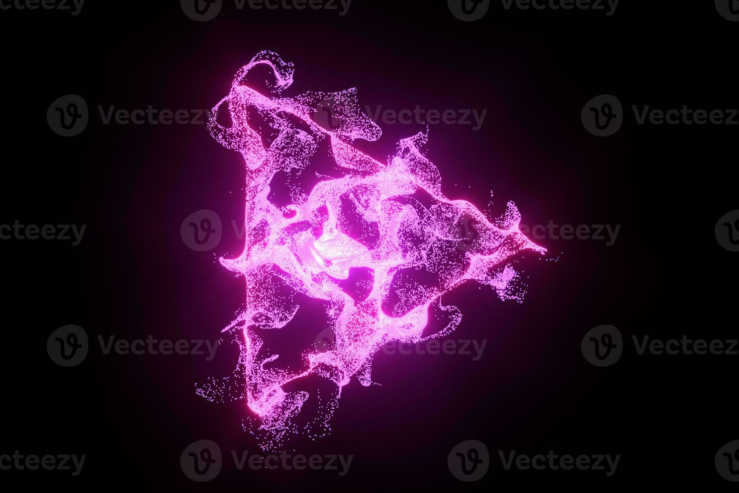 Abstract glowing particles with brilliant light, 3d rendering. photo