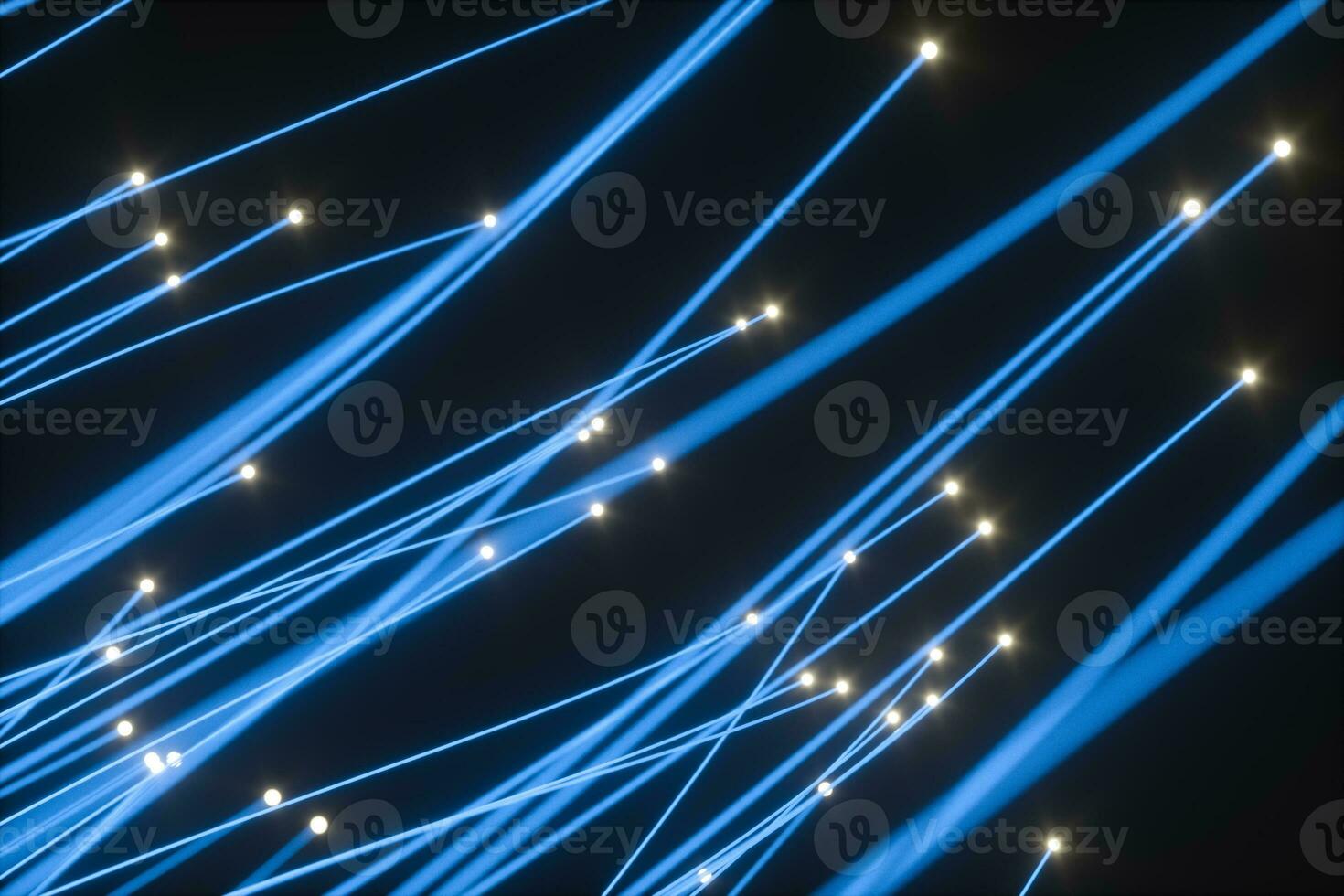 Flowing and glowing particles with dark background, 3d rendering photo