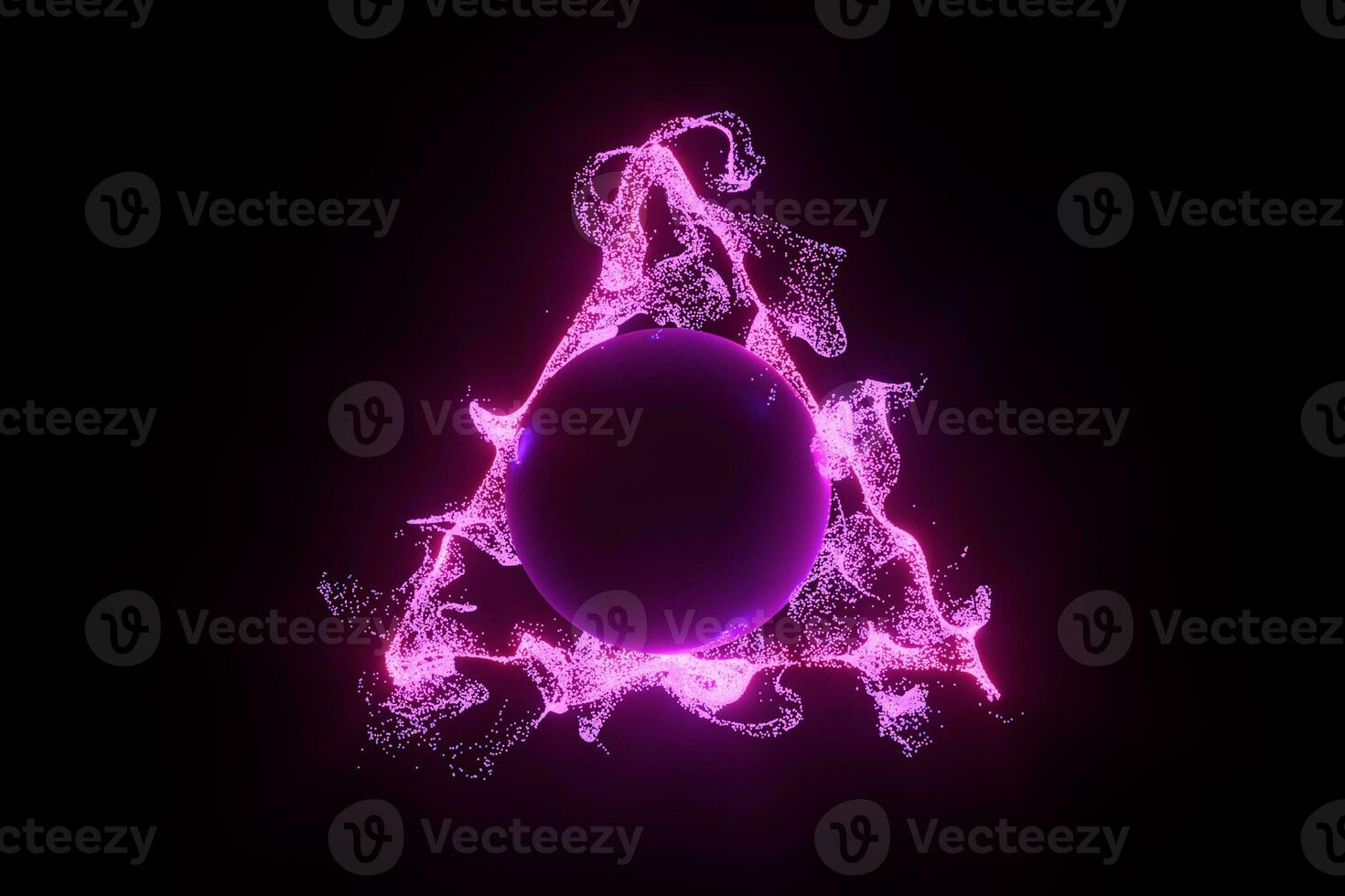 Abstract glowing particles with brilliant light, 3d rendering. photo