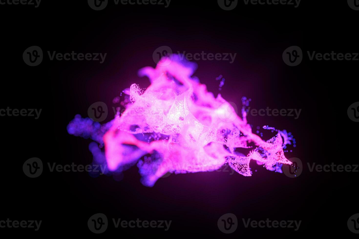 Abstract glowing particles with brilliant light, 3d rendering. photo