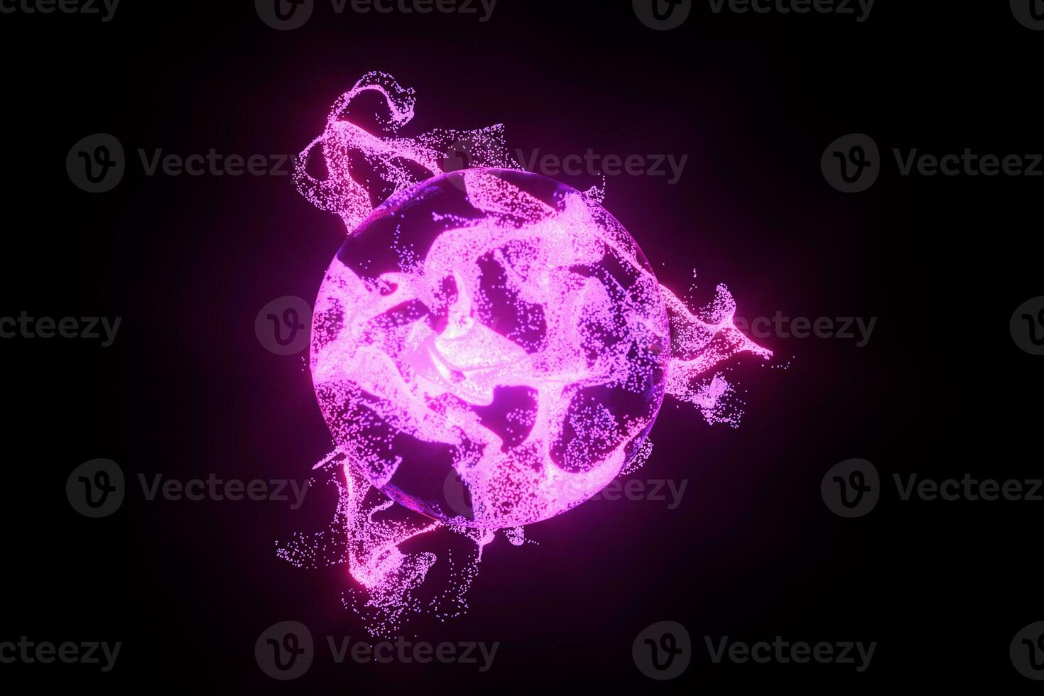 Abstract glowing particles with brilliant light, 3d rendering. photo