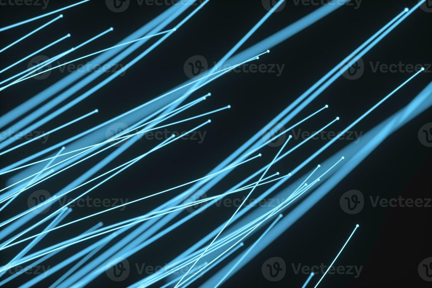 Flowing and glowing particles with dark background, 3d rendering photo
