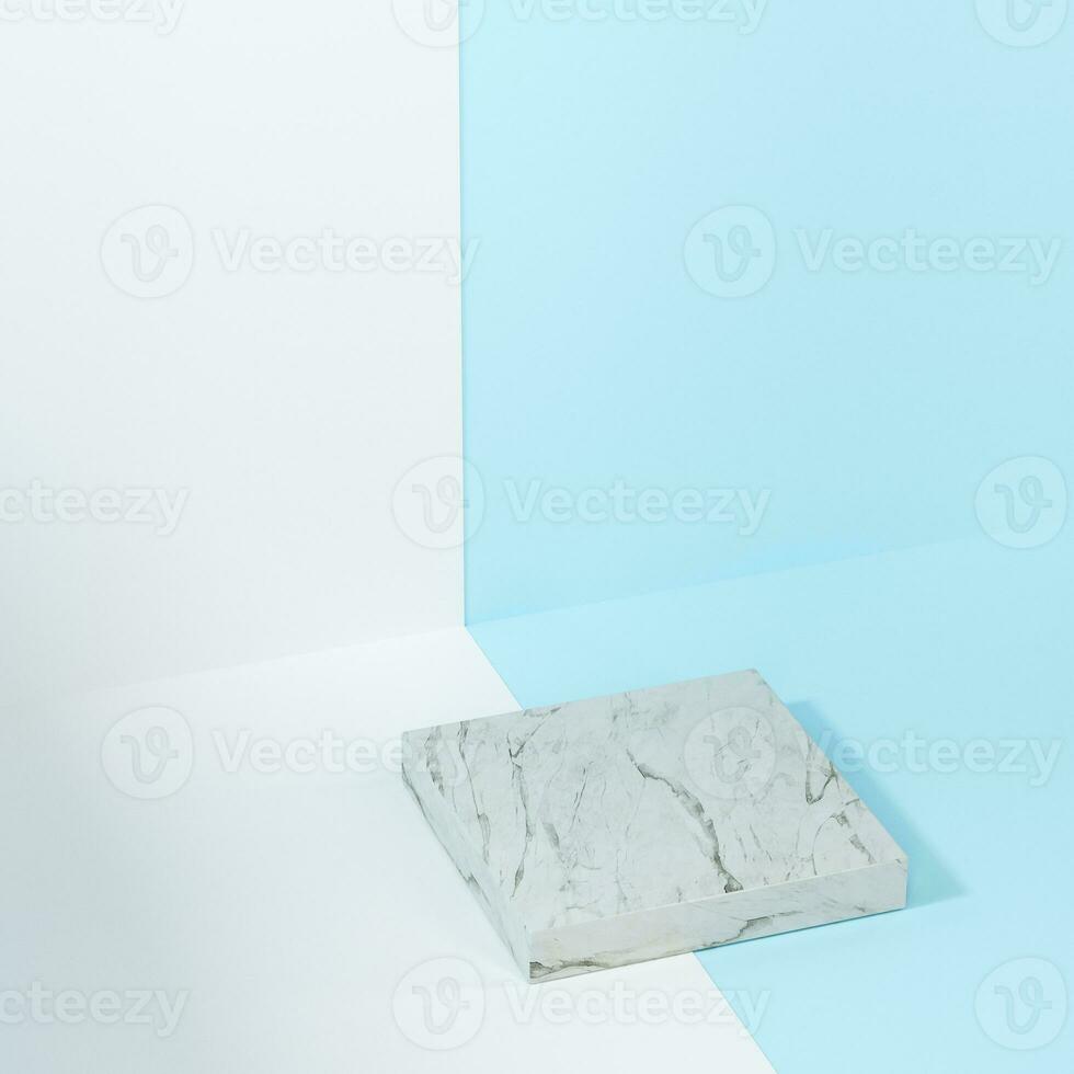 Square platform with solid color background, 3d rendering. photo