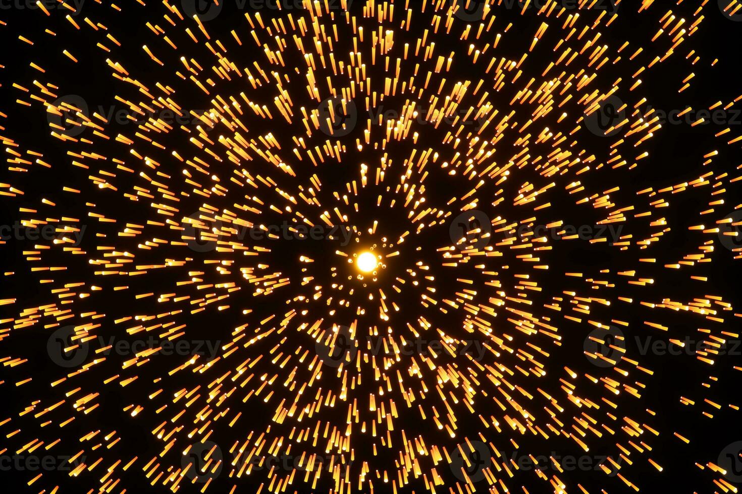 Flowing and glowing particles with dark background, 3d rendering photo