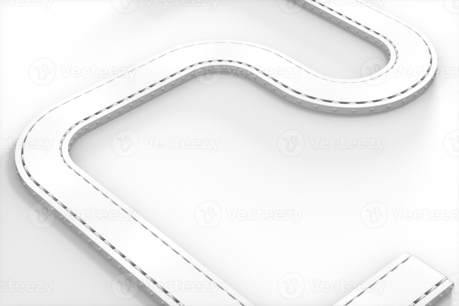 White moving conveyor belt , white background, 3d rendering. photo