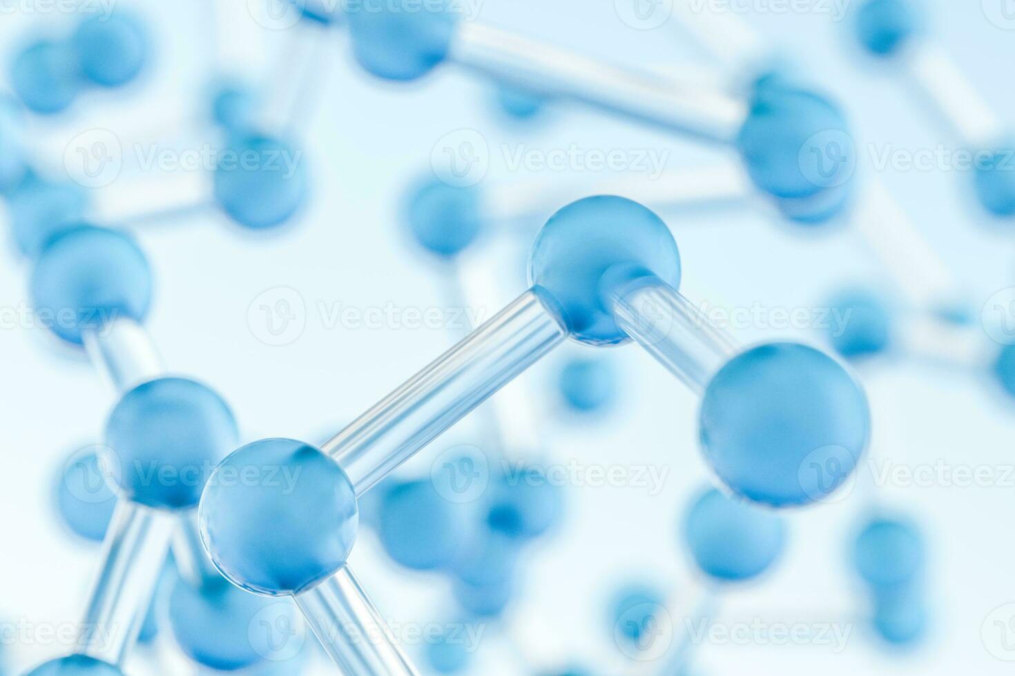 Connected spheres with blue background, 3d rendering. photo