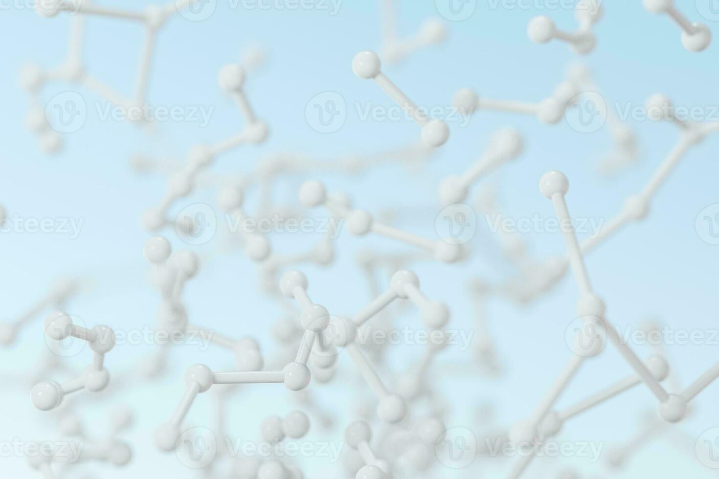 Connected spheres with blue background, 3d rendering. photo