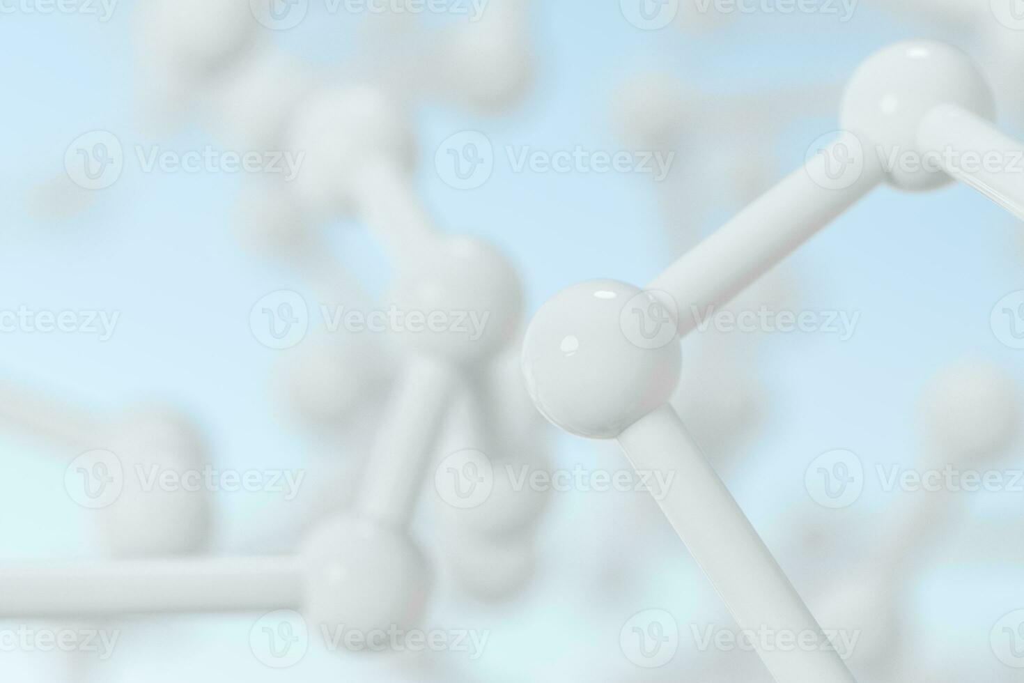 Connected spheres with blue background, 3d rendering. photo