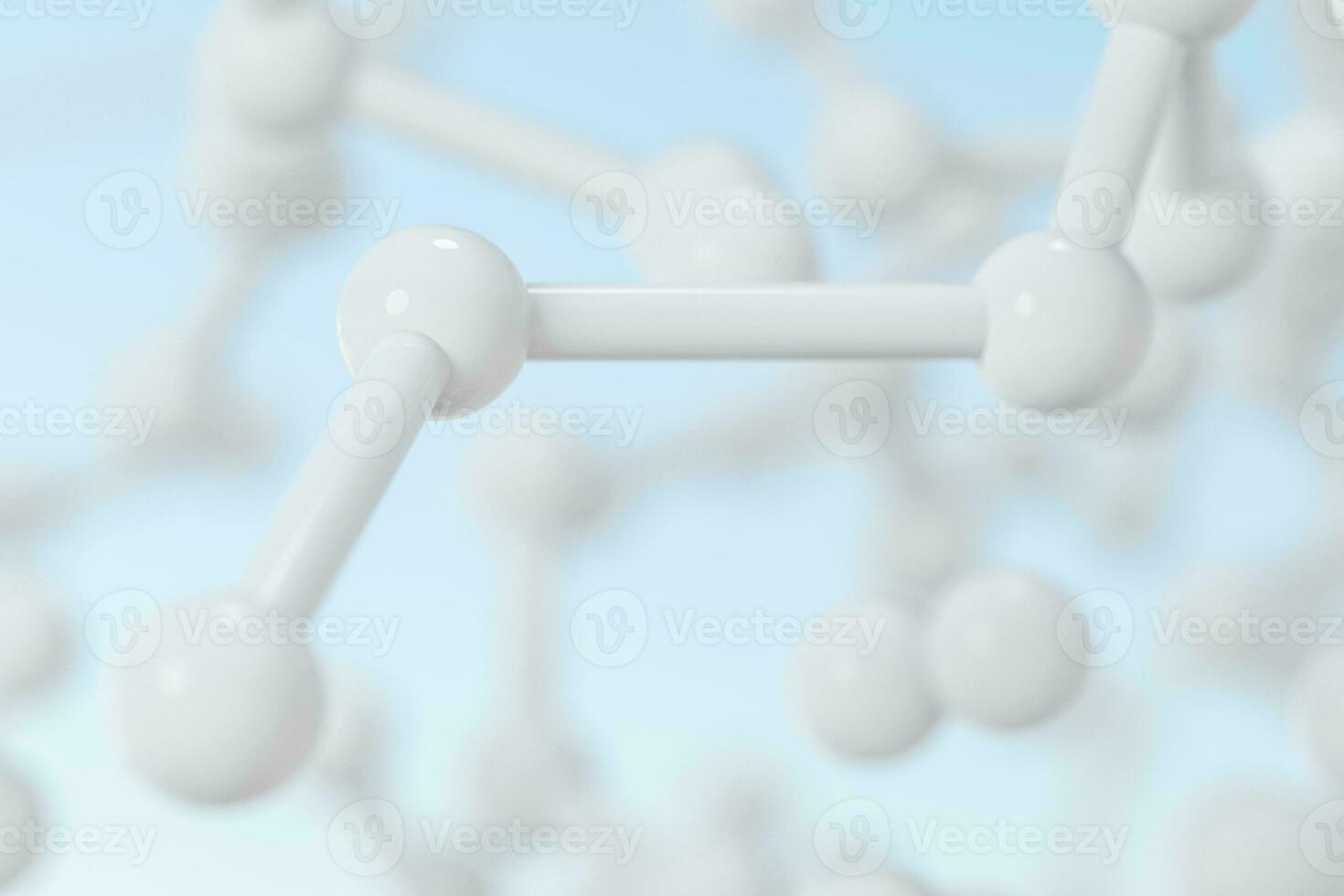 Connected spheres with blue background, 3d rendering. photo