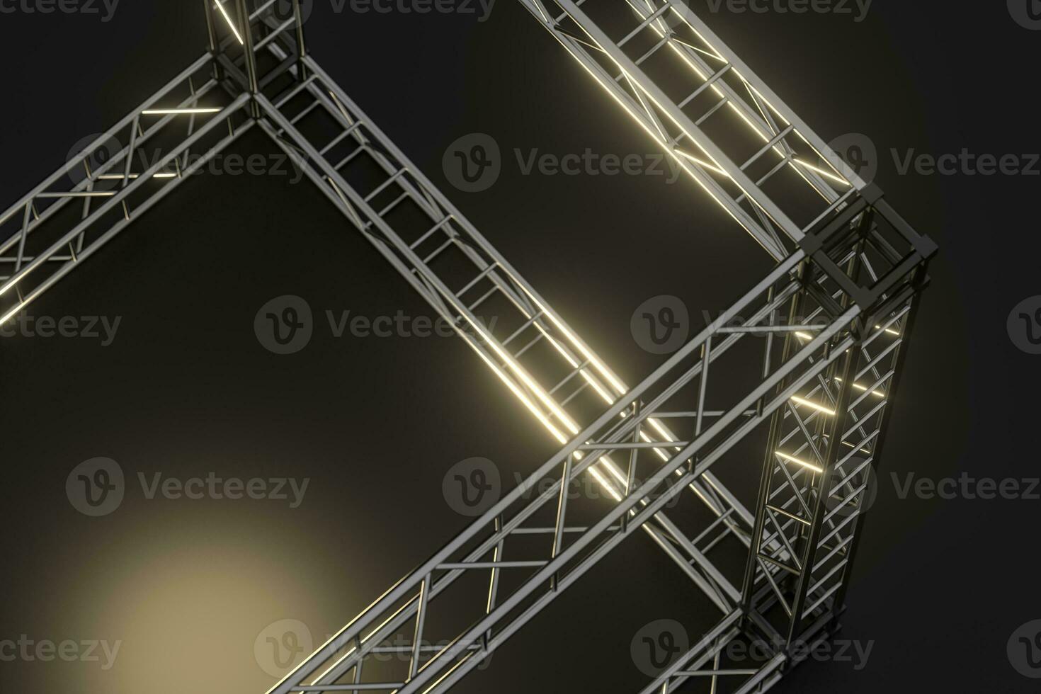 Steel reinforcement with dark background, 3d rendering. photo