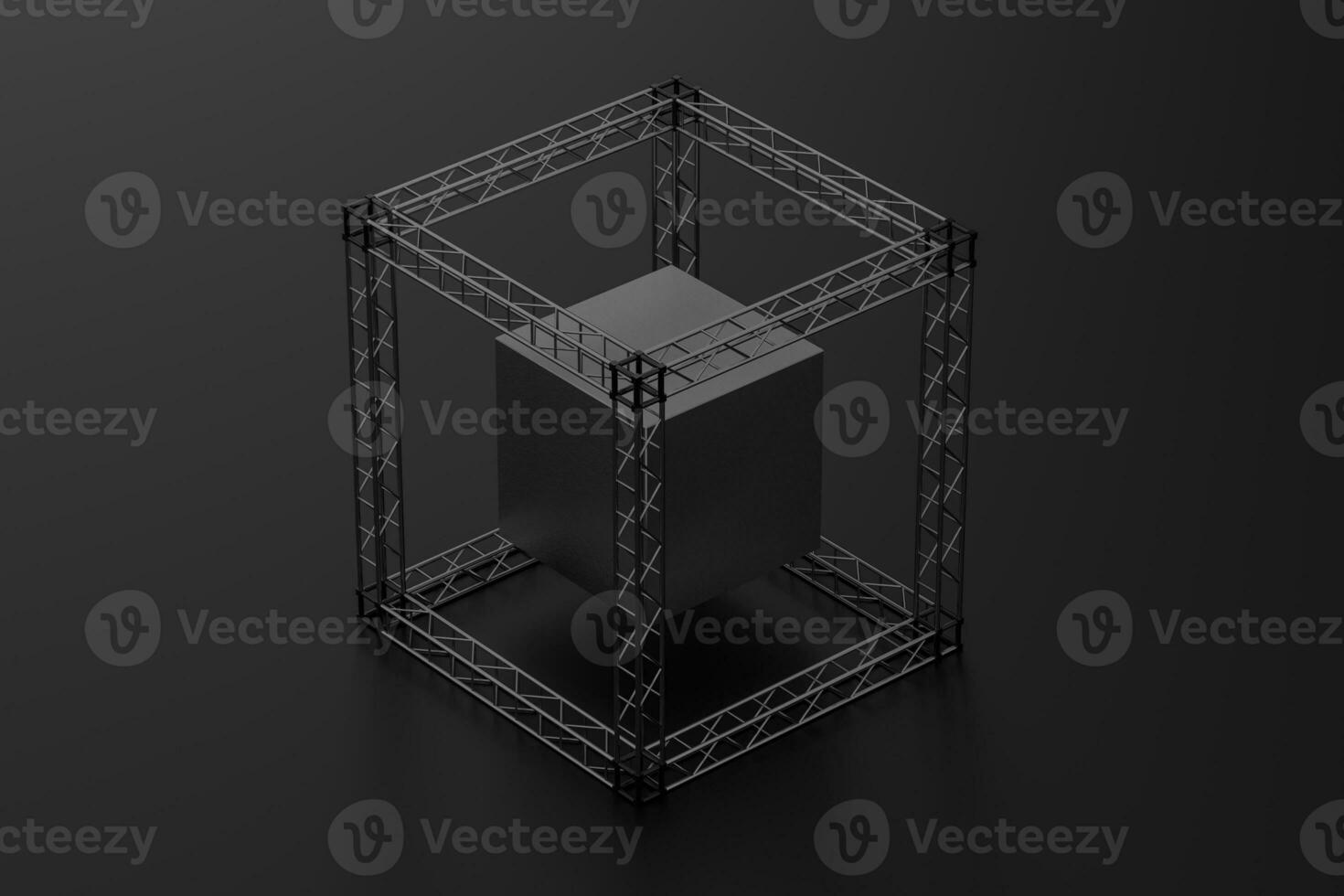 Steel reinforcement with dark background, 3d rendering. photo
